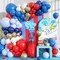 Red and Blue Balloon Arch Kit – Red White Blue Balloon Garland with Sand Gold & Navy White Balloons for Independence Day, Baseball, Baby Shower, Birthday & Party Decorations